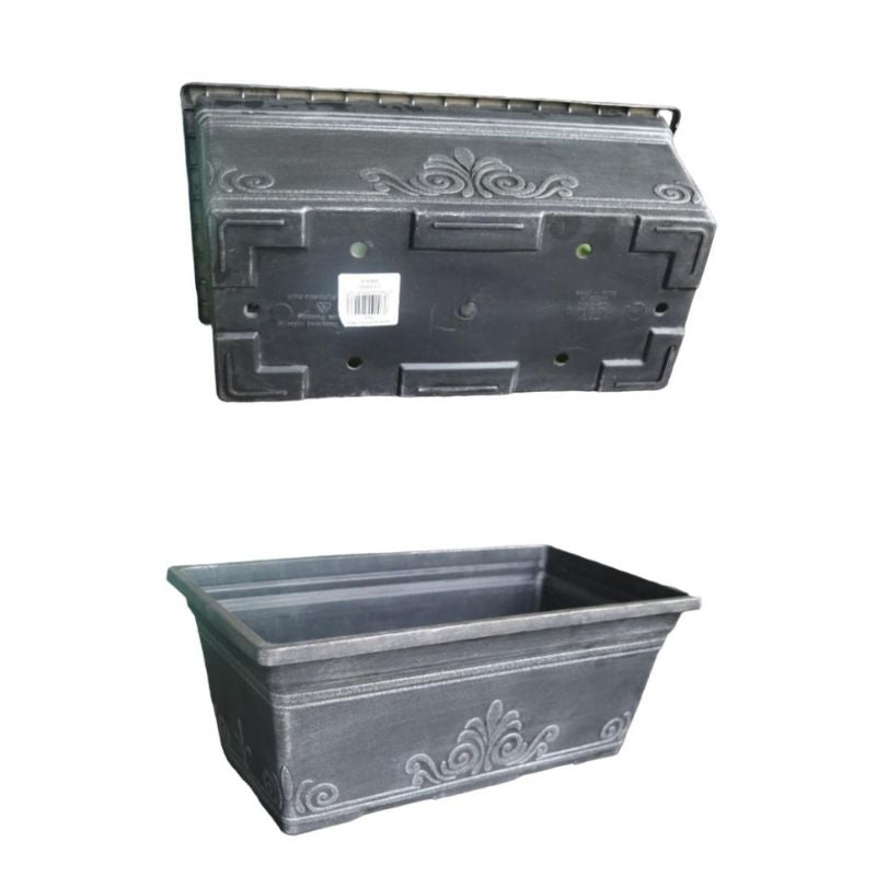 Laurel Window Box 38Cm Silver - Savvy Gardens Centre