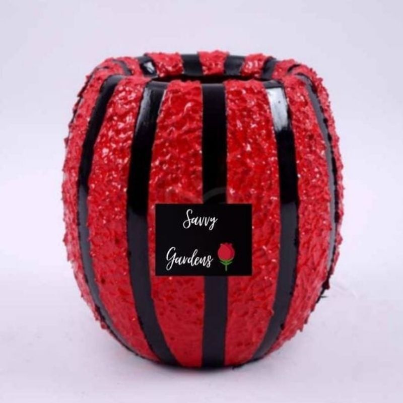 Small Coconut Design Fibre Planter(Stripe) - Savvy Gardens Centre