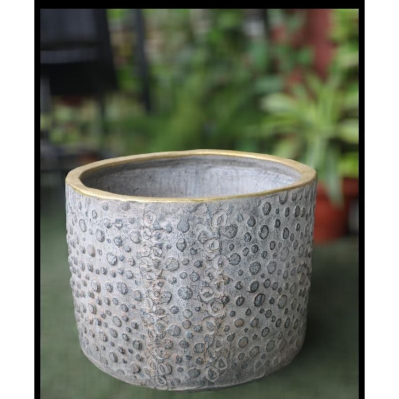 Ceramic Marble Large Round Pot Planter - Savvy Gardens Centre