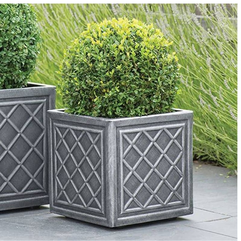 Garden Square Lead Effect Planter-40*40Cm - Savvy Gardens Centre