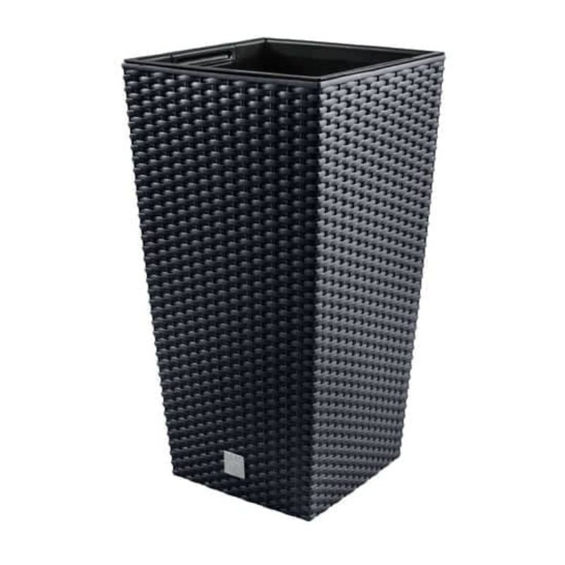 Rato Square Flowerpot With Insert -Anthracite - Savvy Gardens Centre