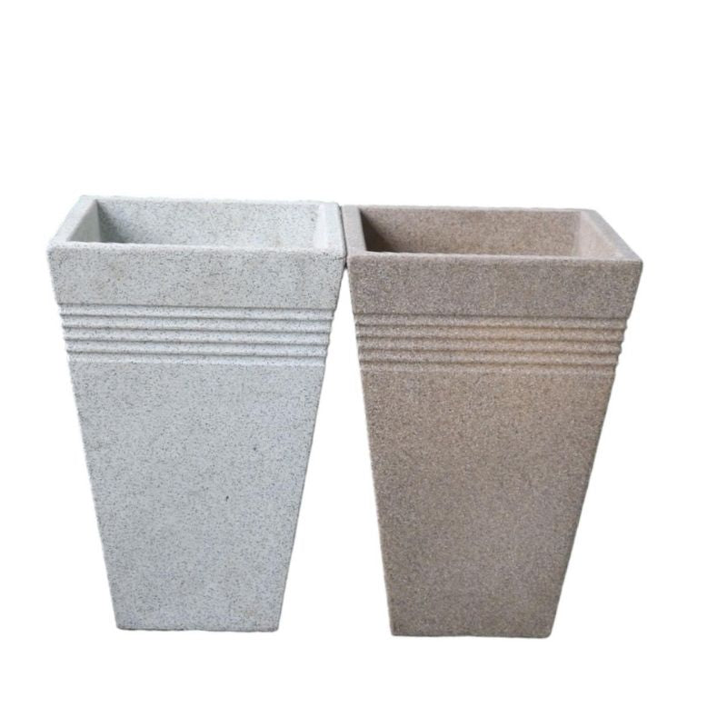 Stewart Square Piazza Planter,34Cm-Marble - Savvy Gardens Centre
