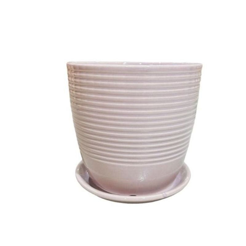 YG Ceramic Pot With Saucer (nude) - LGC