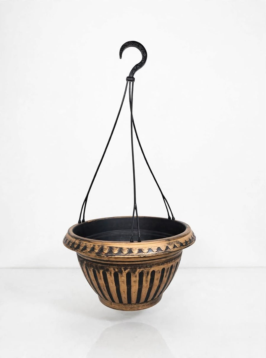 Antique Brown and Black Hanging Pot - Savvy Gardens Centre