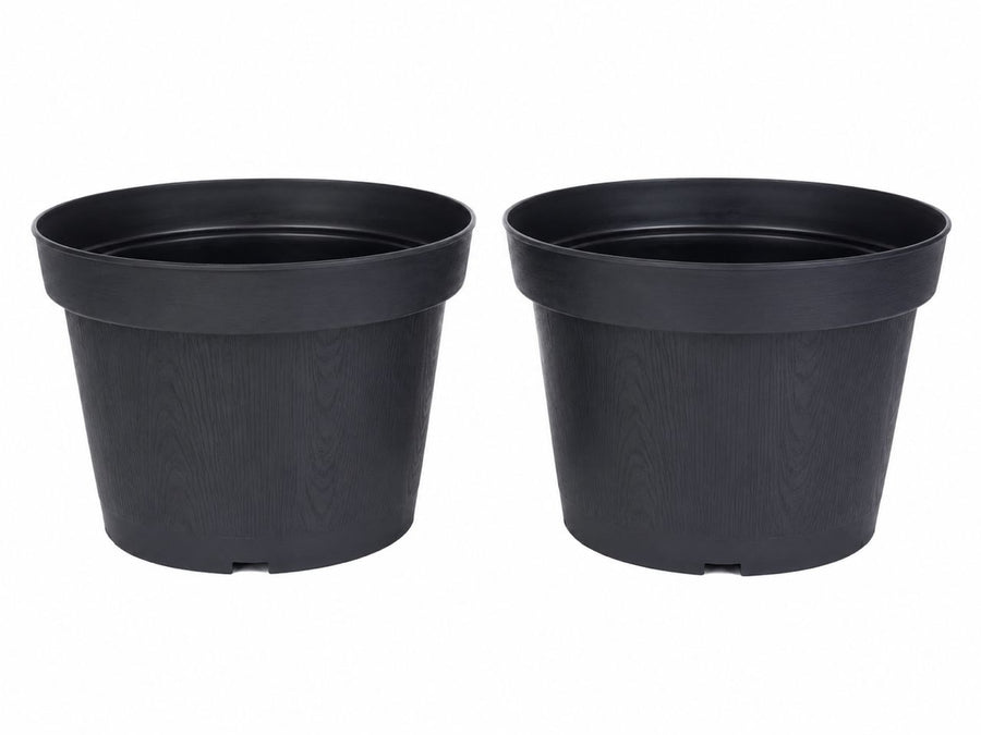 Black Plastic Flower Pot - Savvy Gardens Centre