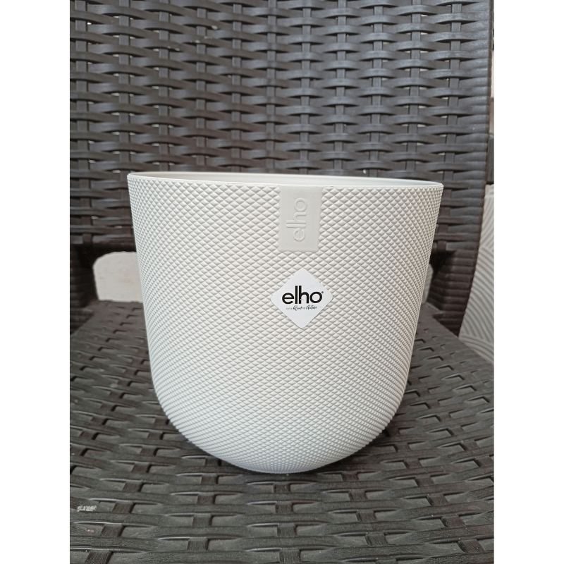El Vibes Fold Round Pot 30Cm Silky White - Savvy Gardens Centre