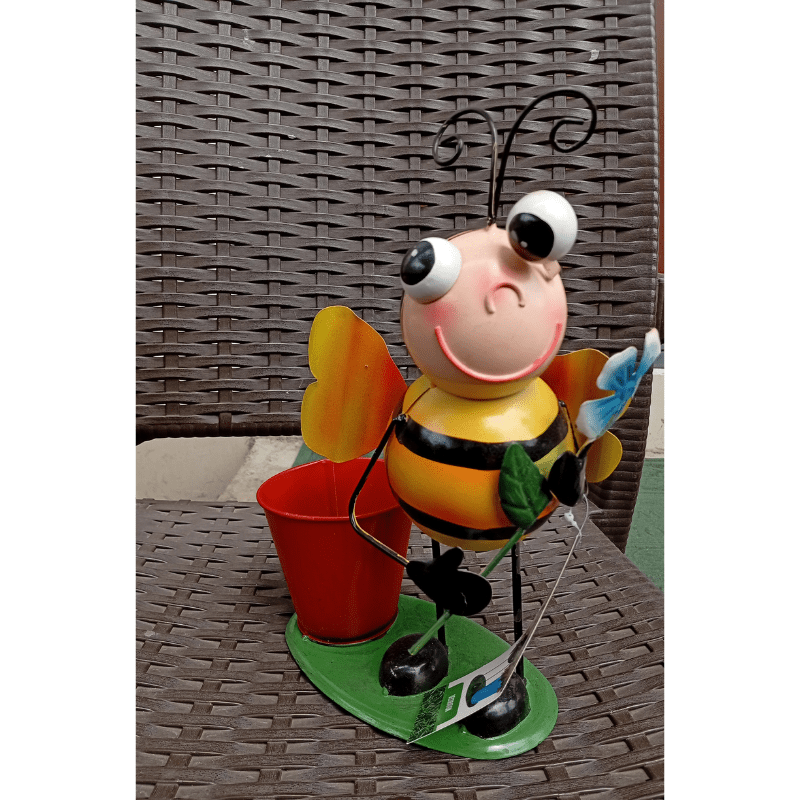 Ki Metal Flower Pot With Insect 2Assorted 20*10.5*28.5Cm - Savvy Gardens Centre
