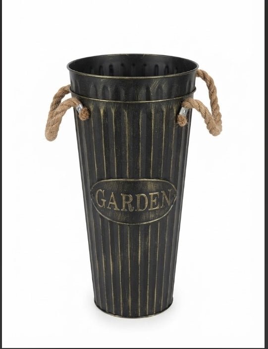 Ribbed Metal Plant Pot - Savvy Gardens Centre