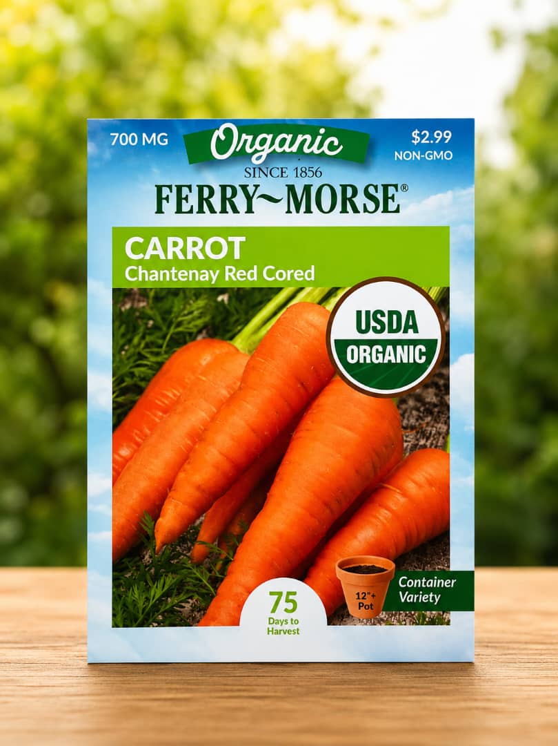 Organic Chantenay Red Cored Carrot Seeds