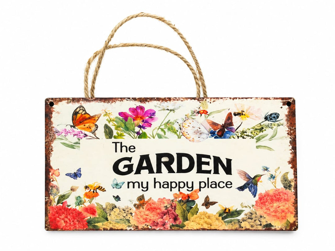 The Garden My Happy Place Garden Sign - Savvy Gardens Centre