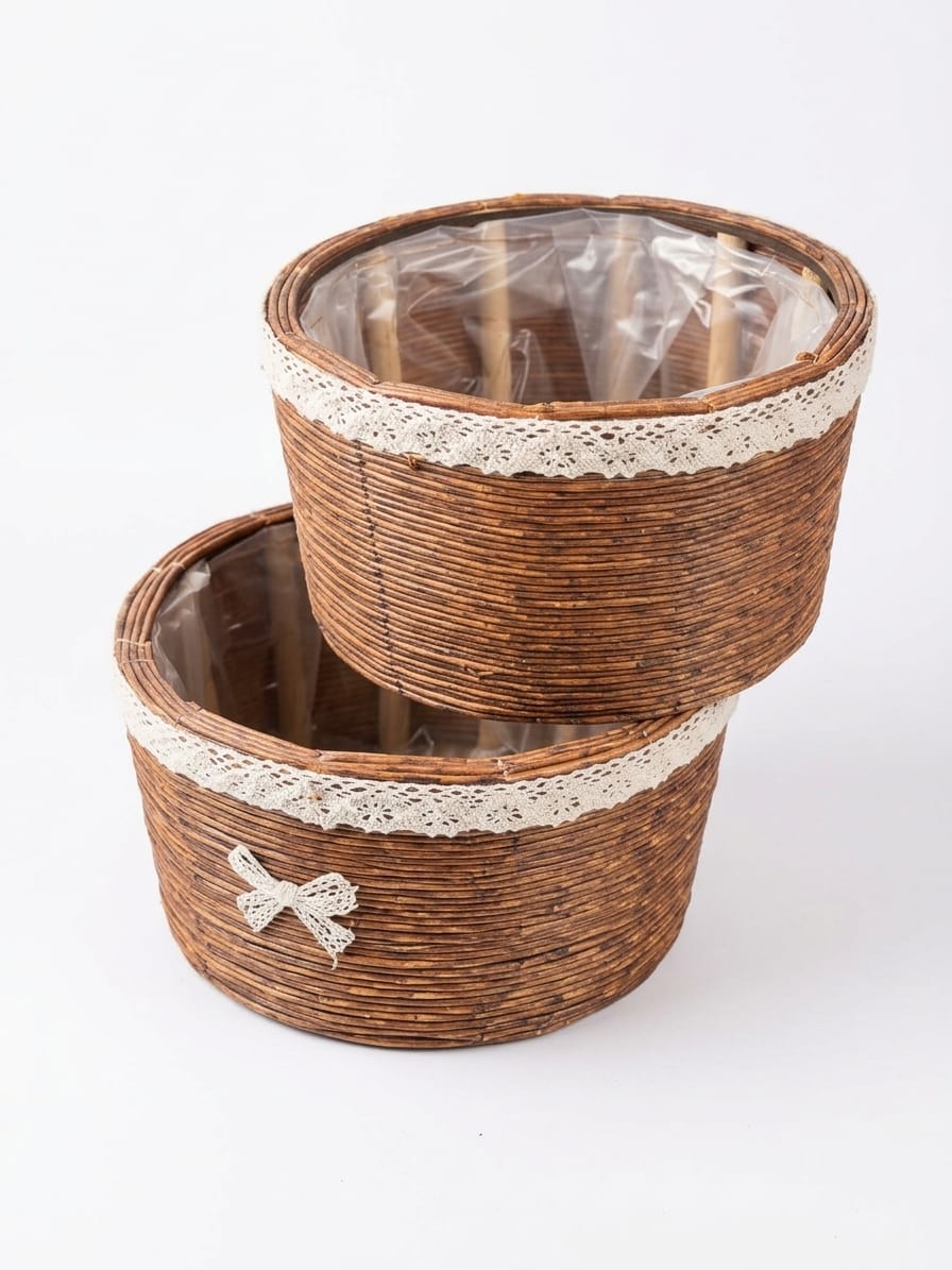 Wicker Basket Plant Bowls - Savvy Gardens Centre