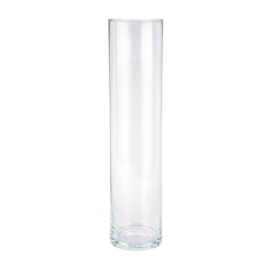 CLEAR GLASS CYLINDRICAL VASE 50CM - LGC