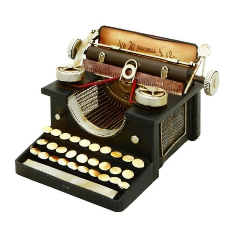 VINTAGE TYPEWRITER SAVING BOX METAL ORNAMENT - LGC